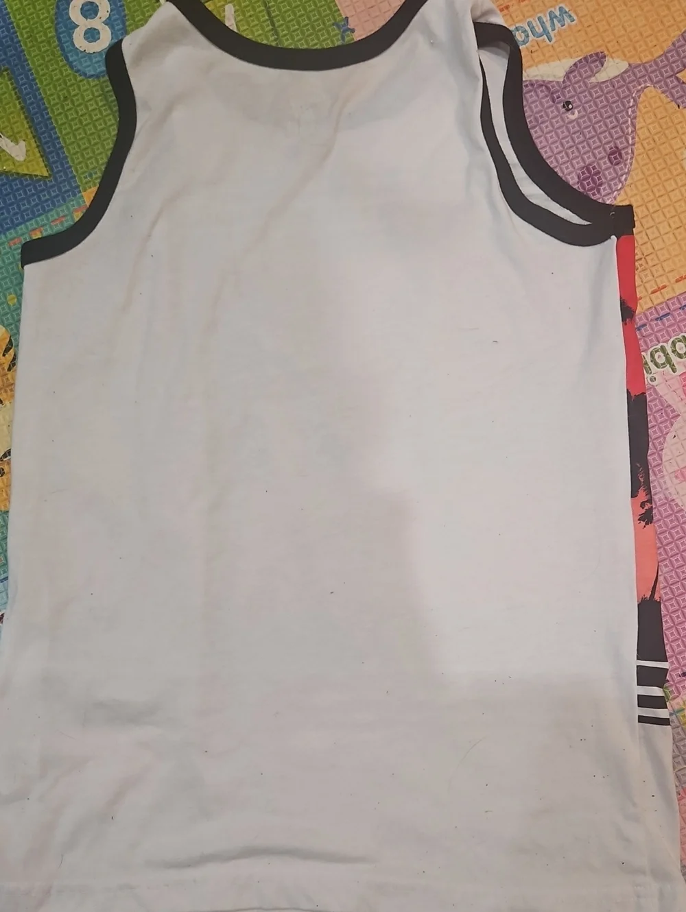 Never Worn Children's Pl. White Tank Top with Red Tropical Sunset and Yellow Sun